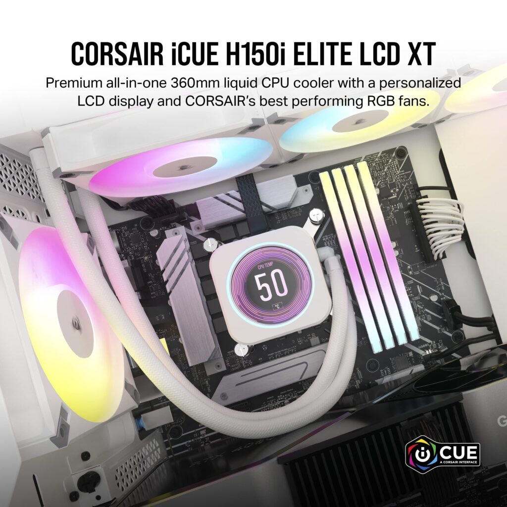 קירור נוזלי Corsair iCUE H150I Elite 360mm LCD XT White